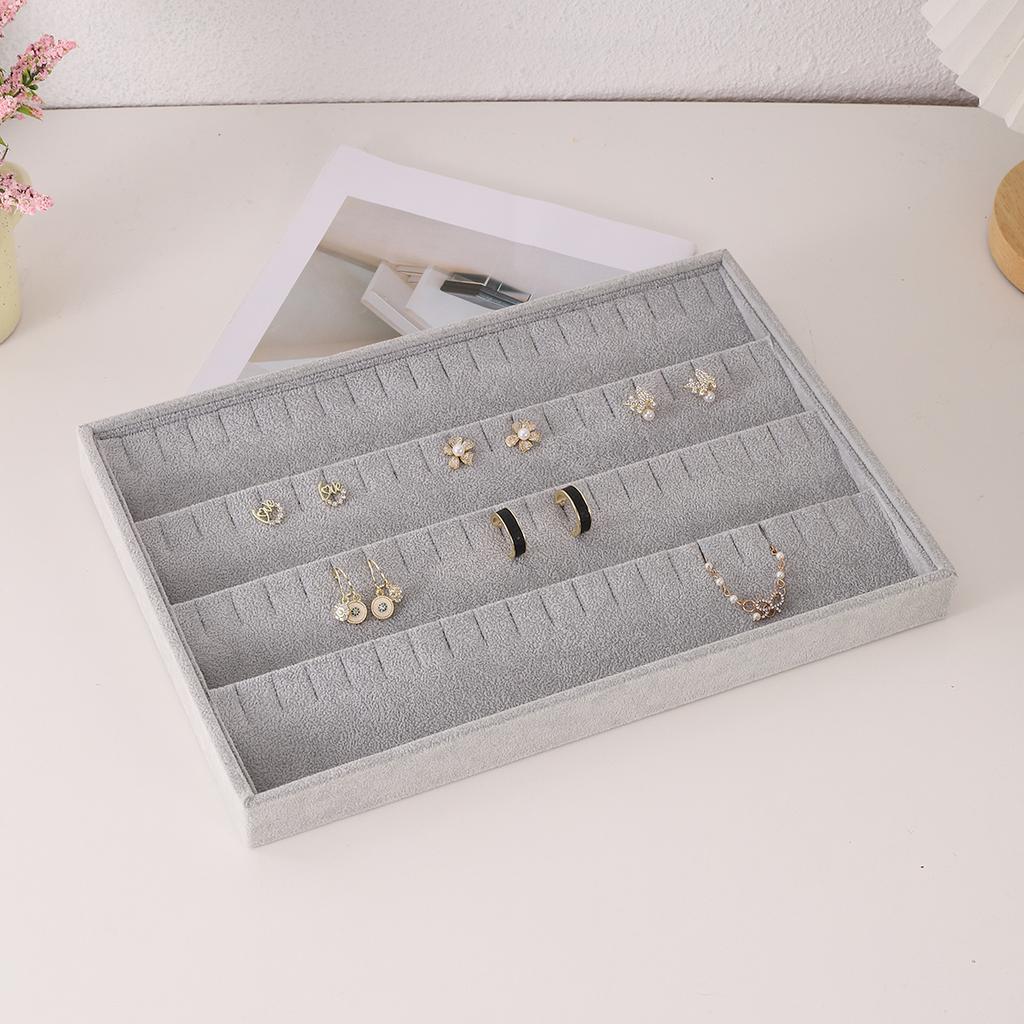 Velvet Jewelry Display Tray Exquisite Jewellery Holder Portable Ring Earrings Necklace Organizer Storage Box Organizator Trays