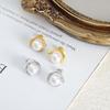 18K Gold Plated Imitation Pearl & Titanium Steel Earrings for Women