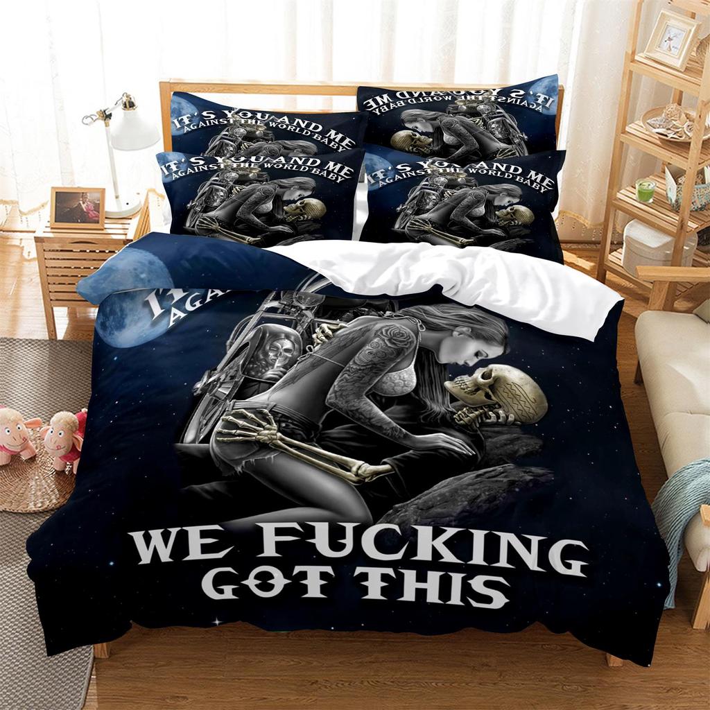 Halloween Bedding 3D Horror Pattern Duvet Cover Pillowcase 2/3pcs Single/double Bed Full-size Home Textile Teens Men Gift