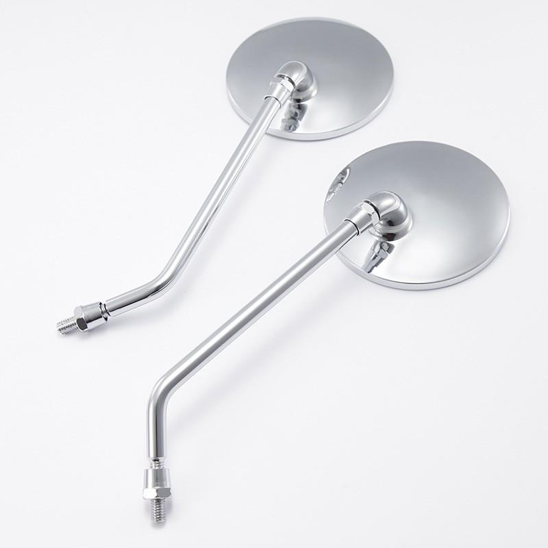 Universal Chrome Plated Motorcycle Scooter Rearview Mirror ABS Housing Glass Lens Street Bike Cruiser