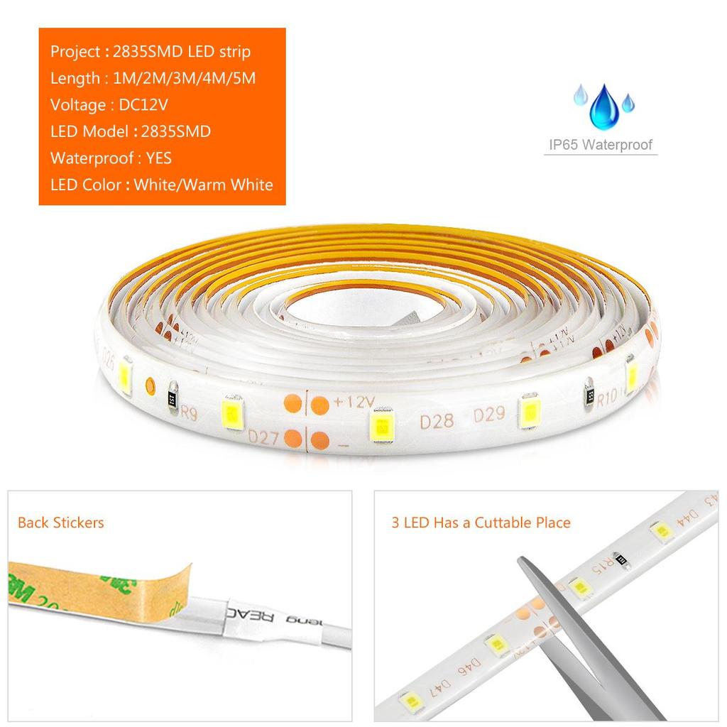 MALITAI 1/2/3/4/5m EU Standard Kitchen Light Controller LED Strip Decoration Home Dimmable Lamp With 2A EU Plug