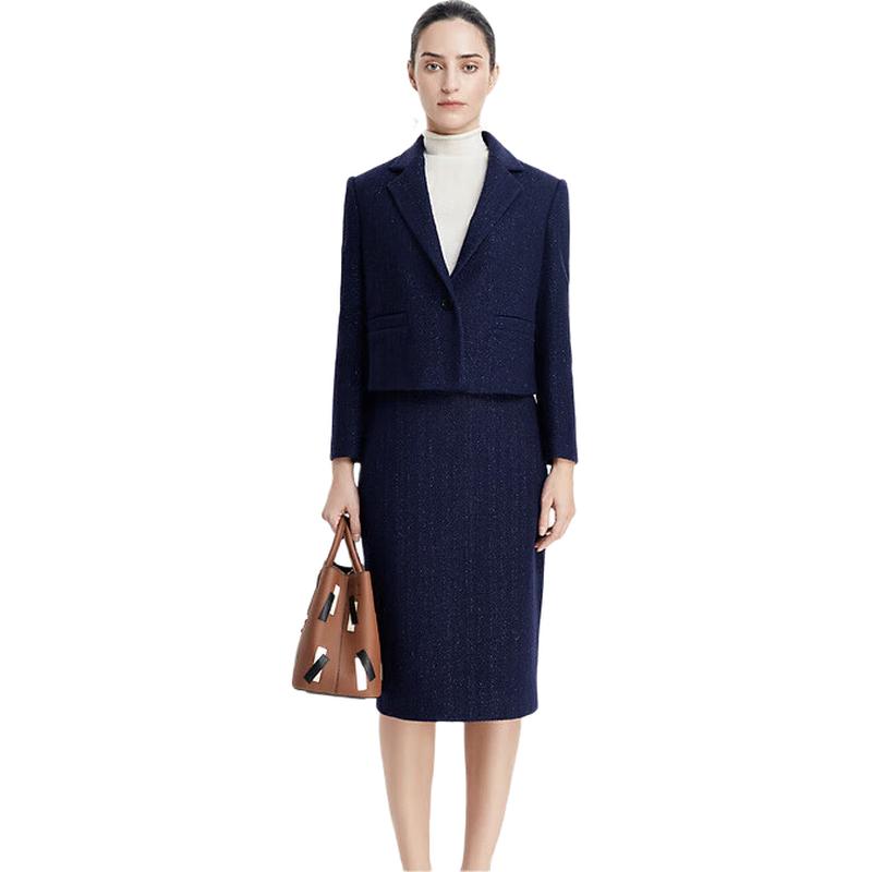 

PORTS Women s Stitched Knit Blazer - Navy Mix 6