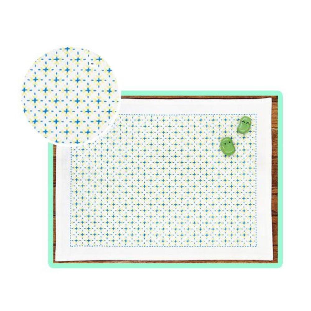 OLYMPUS Embroidery One-Stitch Kit, Placemat, Off-White (Snowflake), SK-338