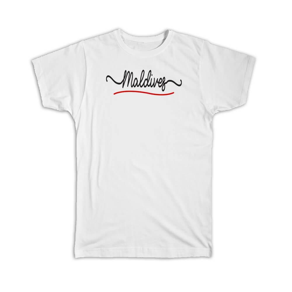 Gift T-Shirt : Maldives Flag Colors Maldivian Travel Expat Country Minimalist