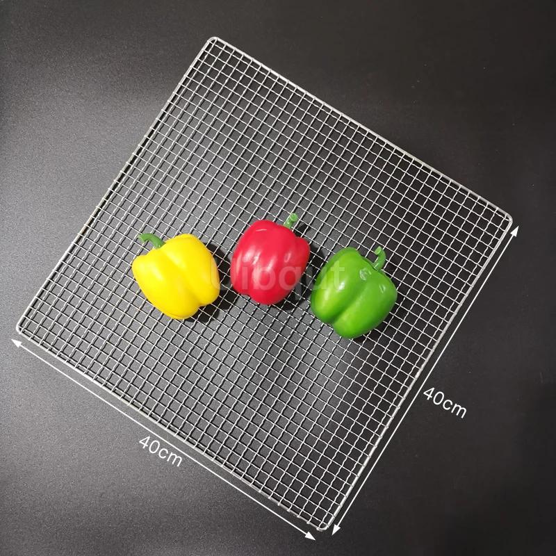 304 Edelstahl Rechteck Quadrat BBQ Netz Maschengrill Antihaft Backmatte Outdoor Grillteil Roste Heißluftfritteuse Gitter Kochen