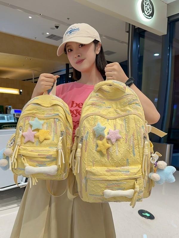 Mädchenrucksack, Schultasche aus Nylonmaterial für Schülerinnen der Mittelstufe