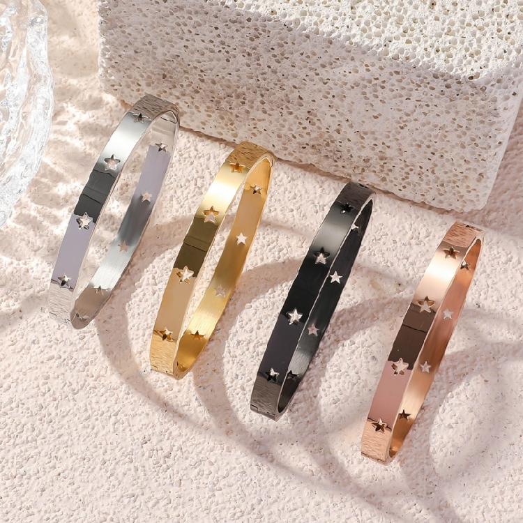 Edelstahlarmband Hohlsternmuster Armband Handgelenkschmuck Sternarmreif