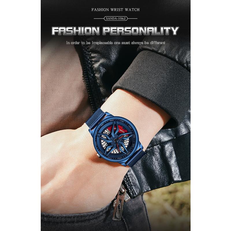 Personalitate Cool Barbat Menyuri Ceas Stereo Rotire Cadran Casual Reteaua Impermeabil Cu