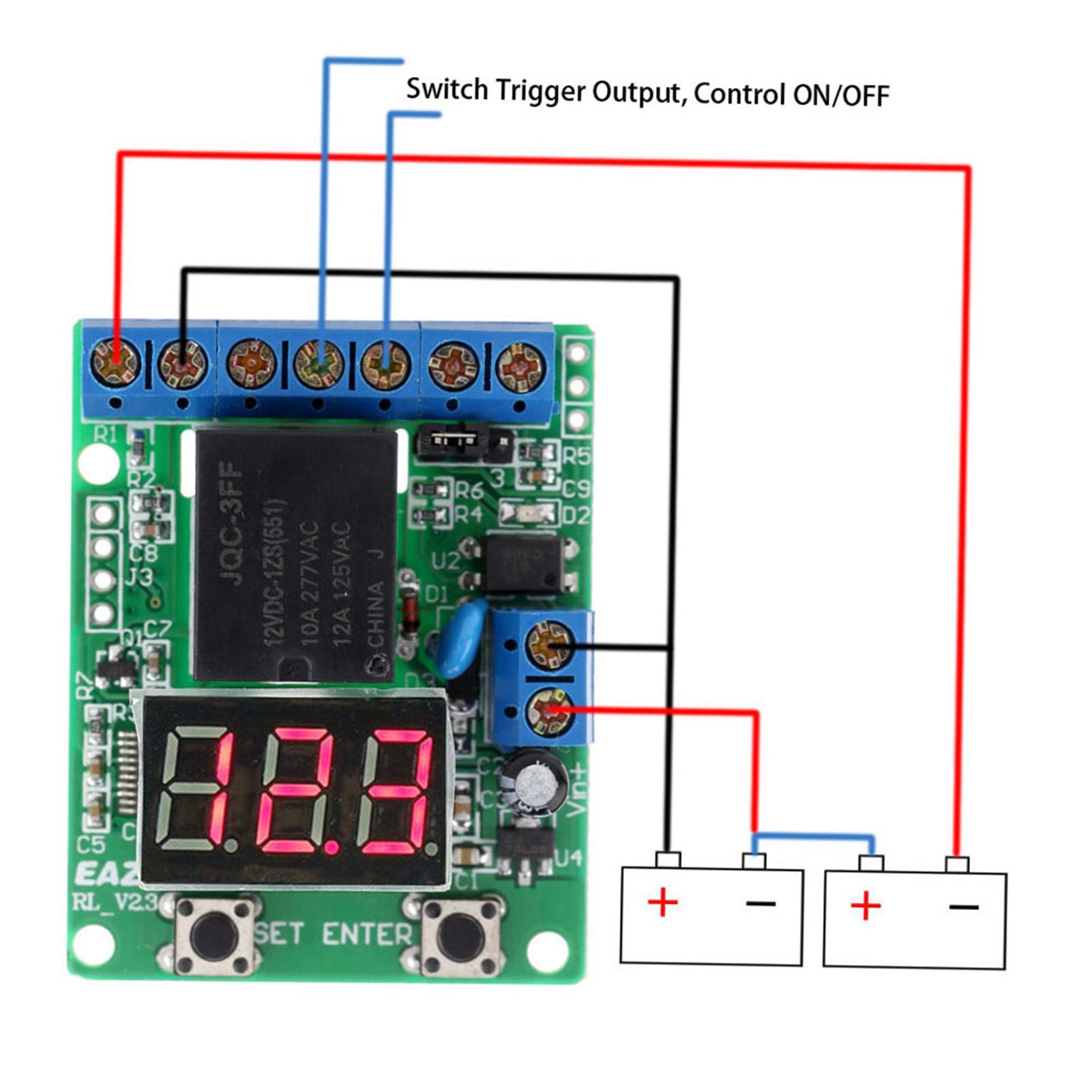 

DC 12V Voltage Detection Charging Discharge Monitor Test Relay Switch Control Board Module