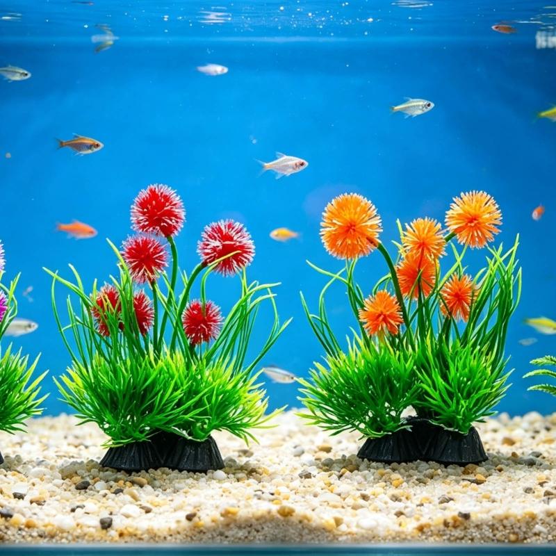 3PCSAquarium Decoration Fish Tanks Landscaping Simulation Artificial Plant Plastic Underwater Realistic Plant Aquarium