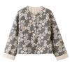 Women's Retro Print Round Neck Short Jacket - Spring 2025 Cotton Linen Design