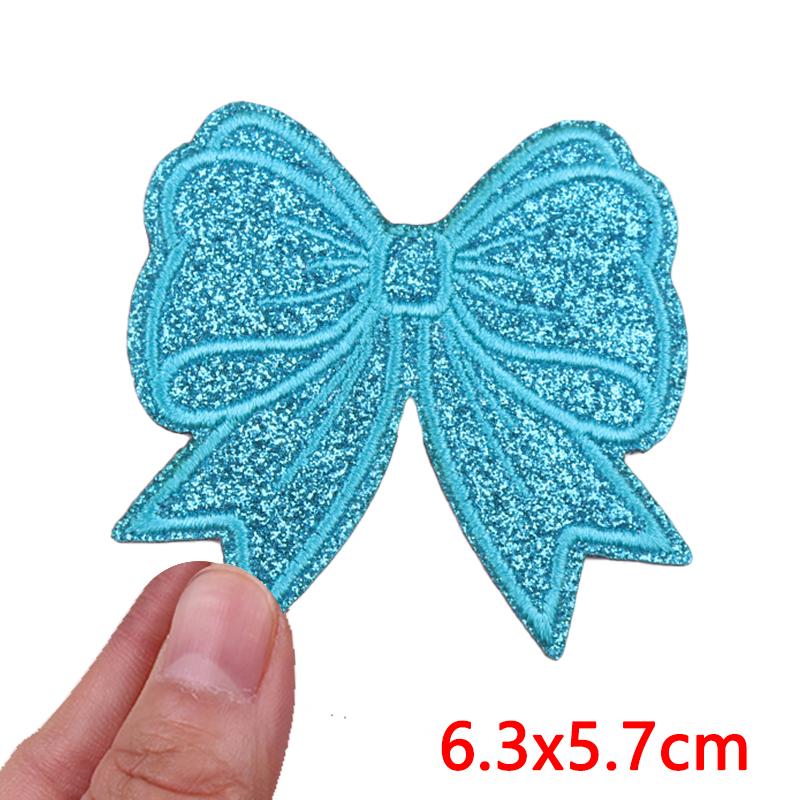 2026 NEW Glitter Diamond Bow Patch Cartoon Glitter Embroidered Patches For Clothes Iron on Patches For Clothing Sew Badges DIY