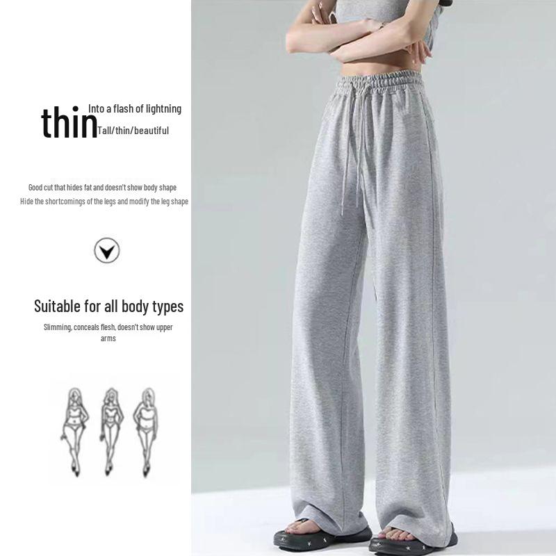 2026 New American Style Women s High-Waisted Wide-Leg Casual Sports Pants Medium