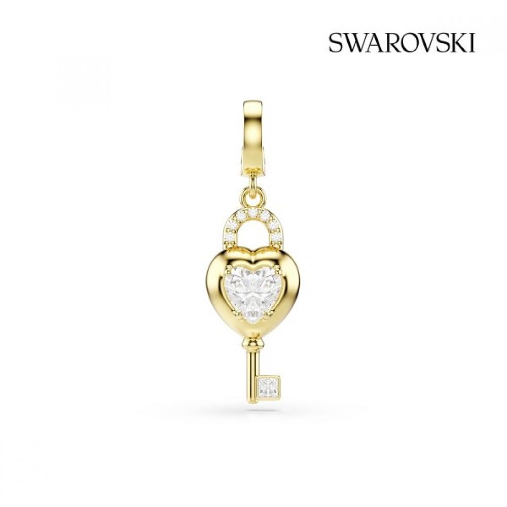 Swarovski Idyllia Charm Gold Tone Heart With Key Charm