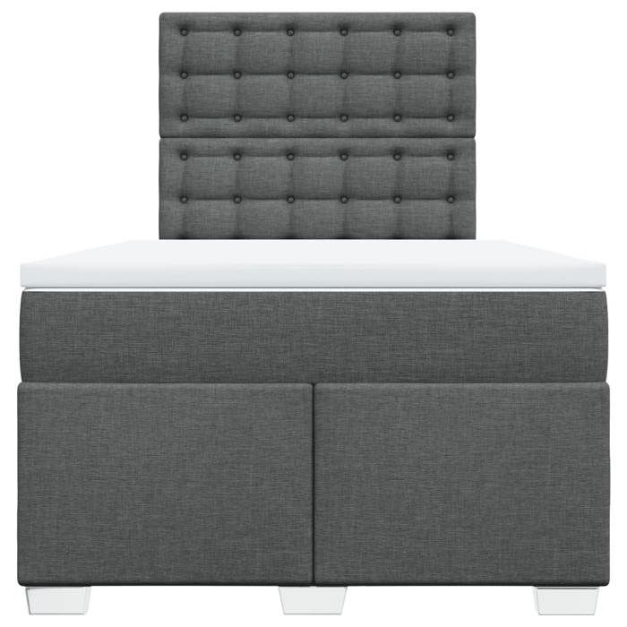 Exclusive House - Bed Slat Base with Mattress Dark Grey 120x200cm Fabric