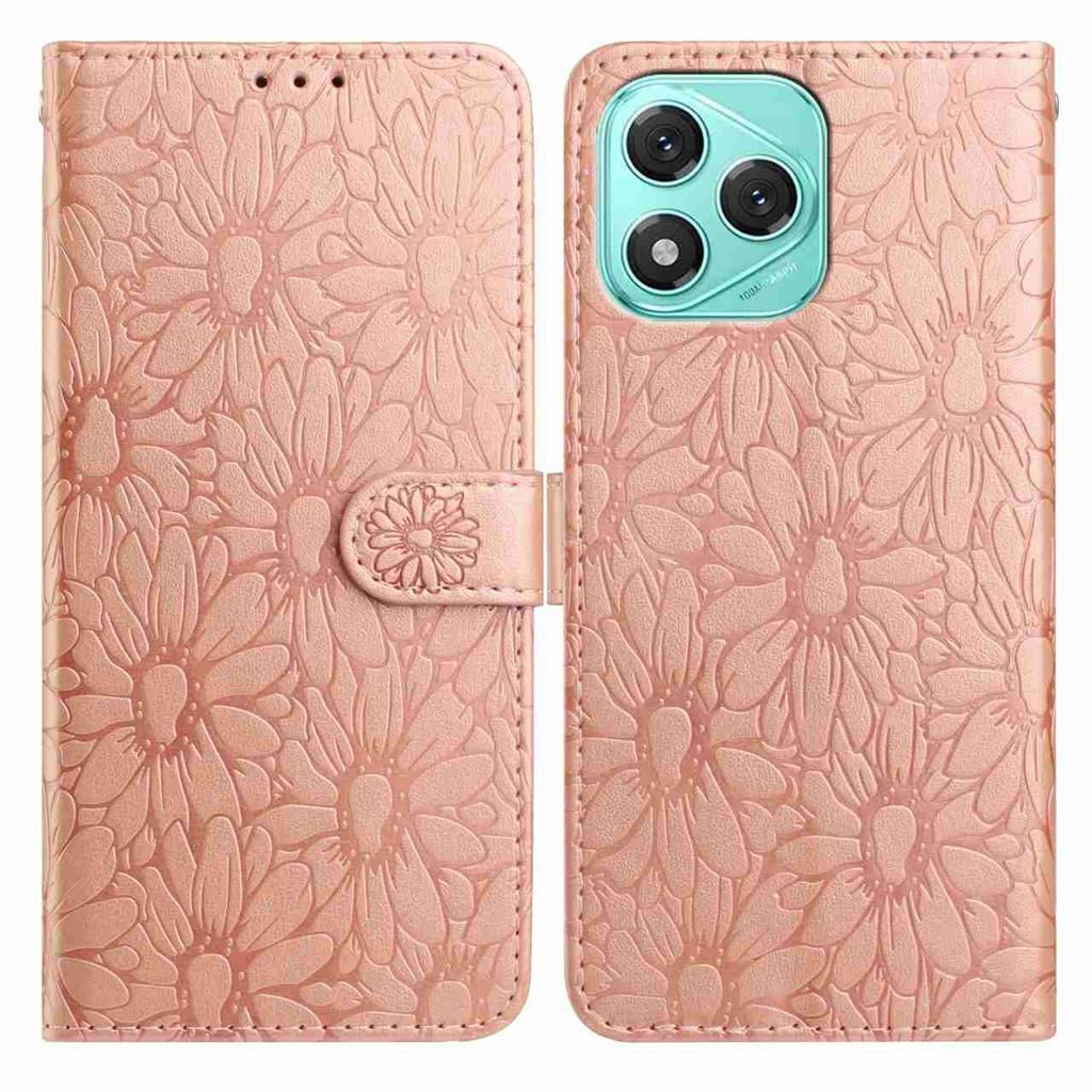 For Honor 400 Lite 5G Leather Case Daisy Imprint Wallet Stand Phone Protective Cover