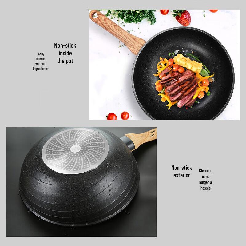COOKER KING 30cm Maifan Stone Non-Stick Wok