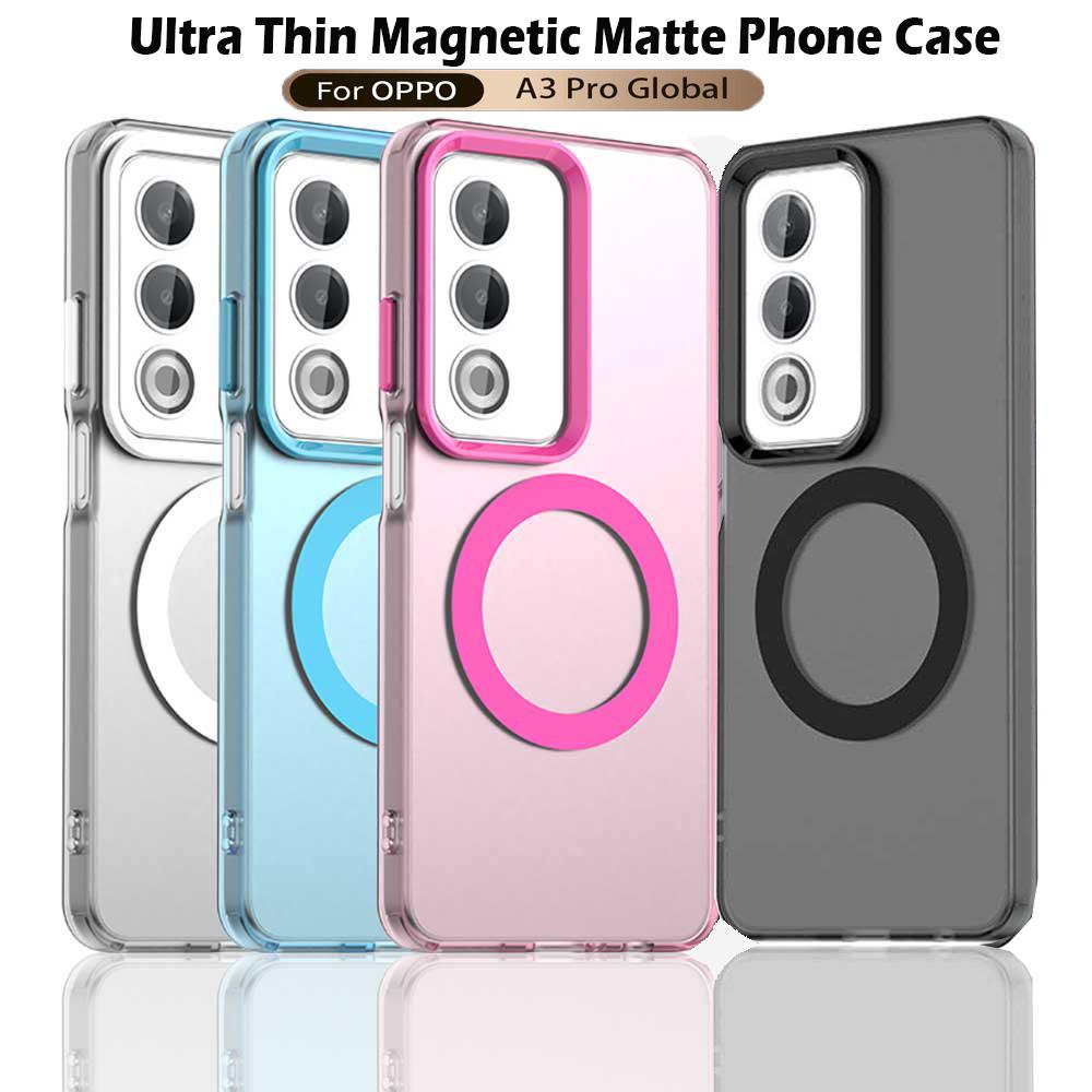 Magsafe Matte Phone Case For Oppo A3 Pro Protective Case Magnetic Wireless Charging For Oppo A80 5G Shockproof Back Cover