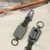Retractable Keychain Outdoor Carabiner Steel Wire Rope High Resilience Anti Lost Easy To Pull Buckle 60Cm Keyring For Hiking