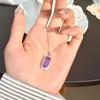 Natürlicher Amethyst Citrin Anhänger S925 Sterling Silber Halskette Damen Europäischer und Amerikanischer Stil Hochwertiger Farbstein Anhänger Mode Geschenk