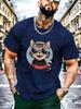 Vintage Cat Cotton T Shirt Harajuku Y2k Fashion Streetwear Shortsleev Summer Clothes For Unisex Unisex Cat Mom Gift Cat Dad Outfit
