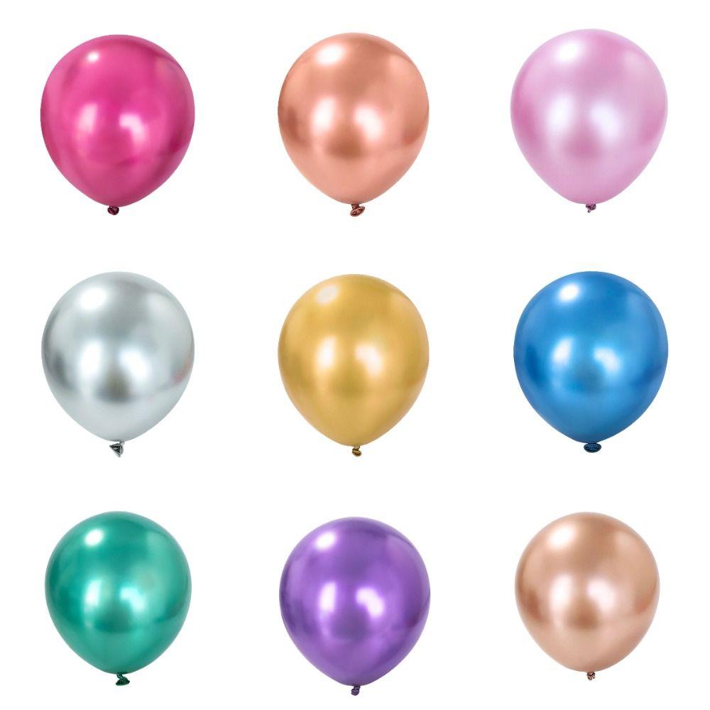 50PCS Thicker Material Thicker Balloons Metal Color Finish Party Balloons Baby Shower