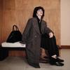 Europe, America 2026 Fashion Women's Clothing Retro Plaid Long Woolen Coat Plaid Coat