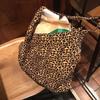 Leopard Print Canvas Bag Star Same Corduroy Printing Large Capacity Shoulder Bag Oblique Span Bag