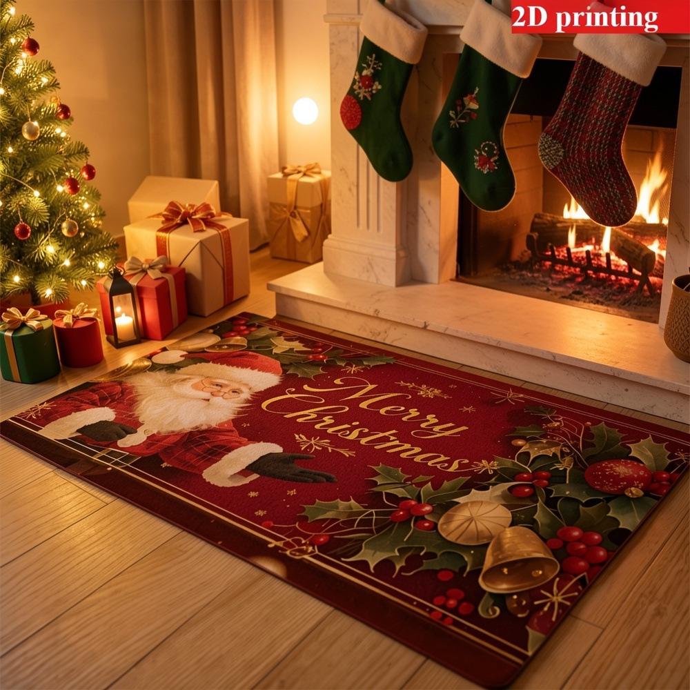 Christmas Reindeer Door Mat - Festive Decor, Water-Absorbent, Durable, Wear-Resistant Floor Mat