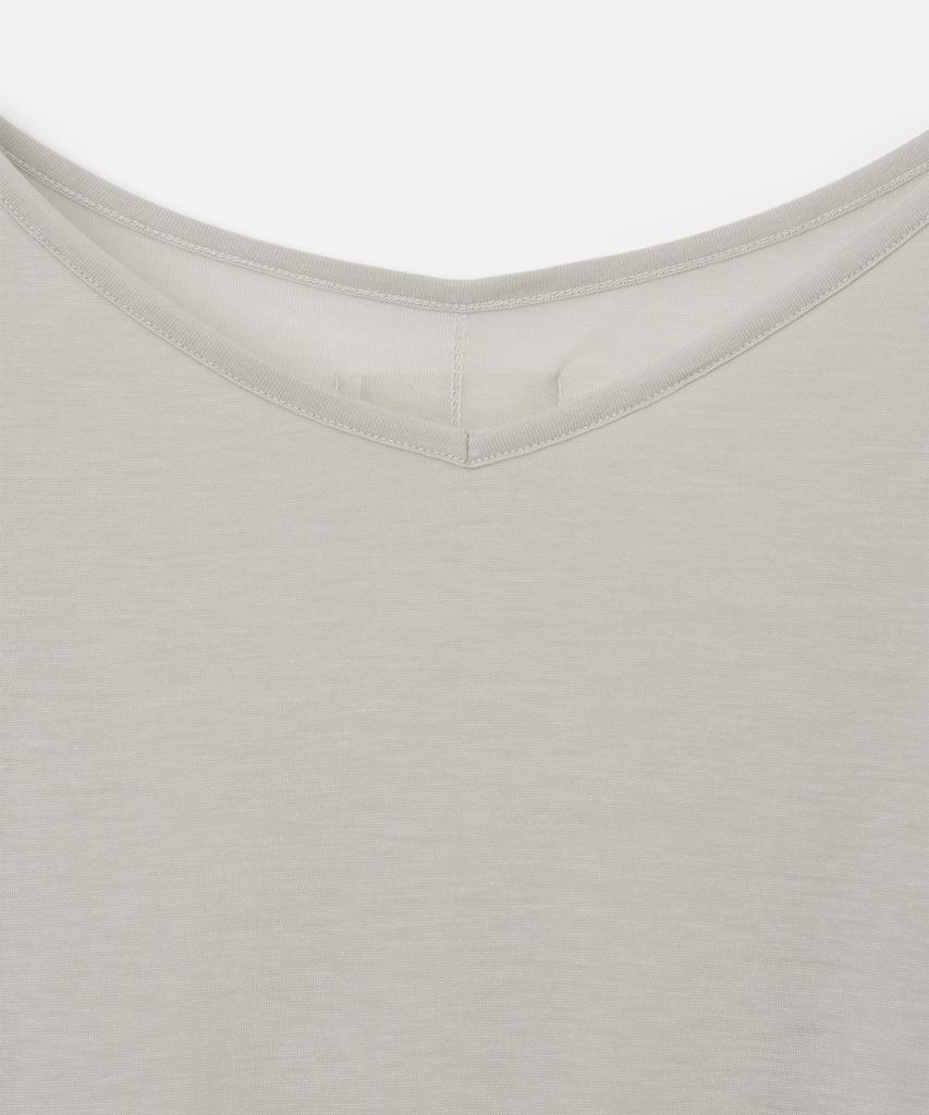 MILLO WOMEN Sheer Tencel Strap T-Shirt [Light Grey]