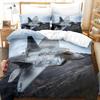 Fighter Fire King Queen Full Duvet Cover Cool Airplane Bedding Set Military Fans Quilt Cover Red Black Polyester Comforter Cover