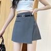 Irregular High Waist A-line Grey Midi Skirt for Women - Spring/Summer 2025 Fashion