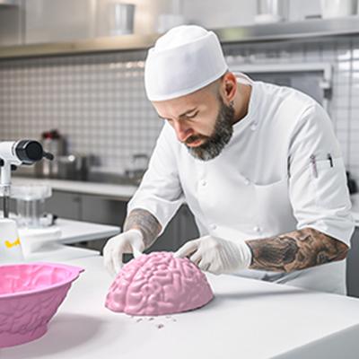 Silicone Brain Shape Mold Food Grade BPA Free Heat-Resistant Reusable 3D DIY Brain Cake Candy Dessert Mold