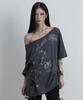Aejeuyua Horse Eyelet Oversized T-Shirt Charcoal