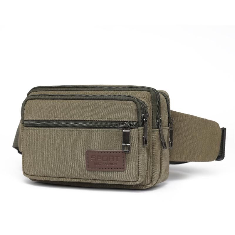 Men's Outdoor Canvas Waist Bag - High Capacity Durable Fanny Pack for Sports & Travel (Water-Resistant Phone Purse)