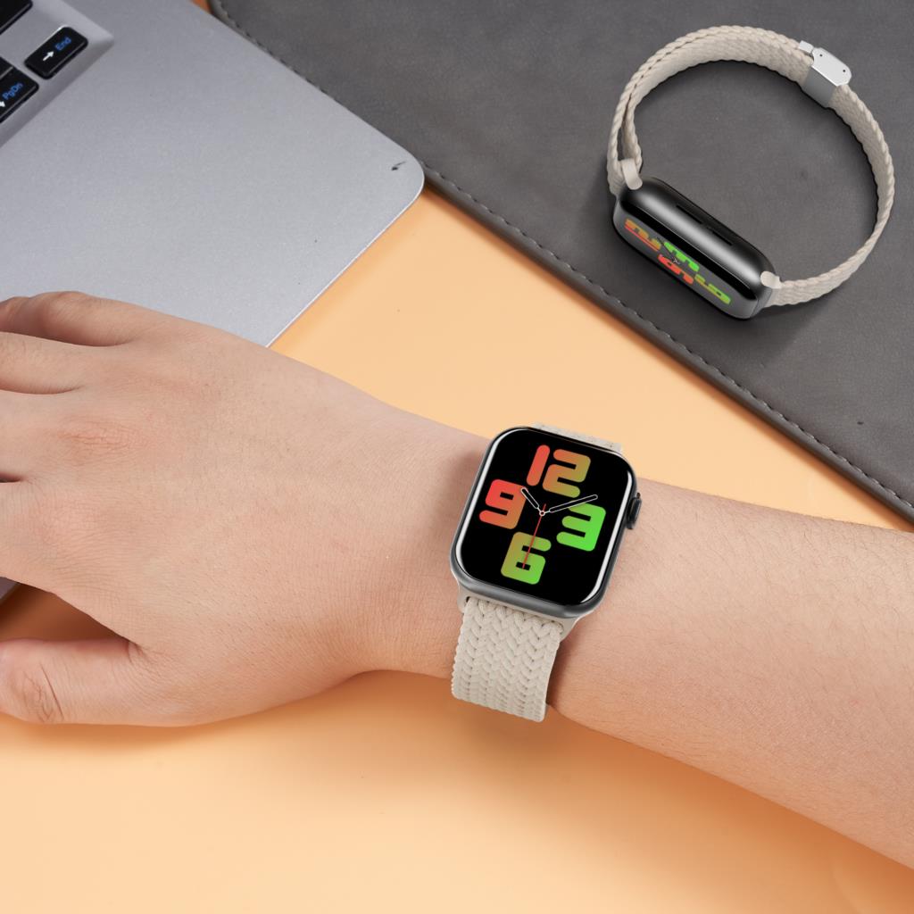 Correa trenzada Solo Loop Para Apple watch Correas 45mm 44mm 42mm 46mm 41mm 49mm Pulsera de nailon correa Serie 10 9 7 8 5 SE 6 Ultra2
