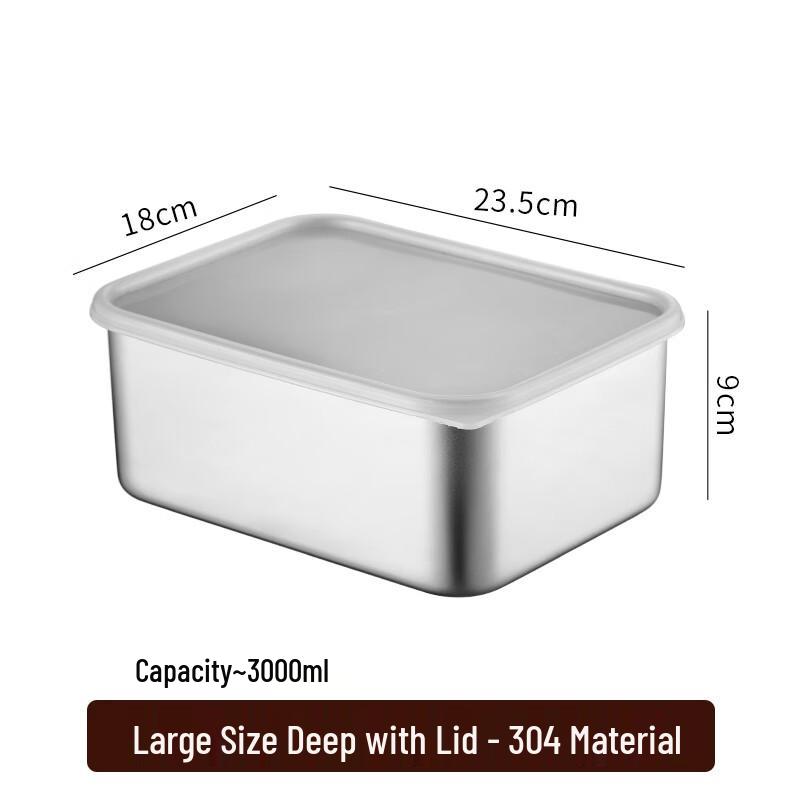 Hongqisheng 304 Stainless Steel Sealed Food Storage Containers, Set of 5