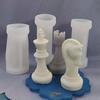 Ensemble de 6 moules en silicone pour pièces d'échecs pour bougies, résine et plâtre - Forme irrégulière