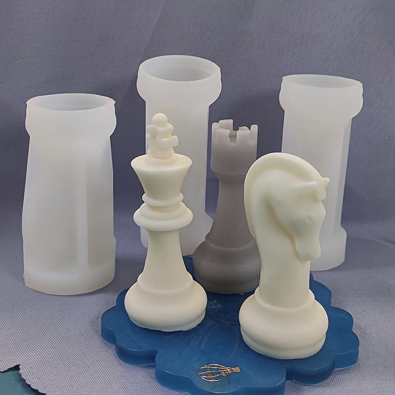 6pcs Chess Piece Silicone Mold Set for Candles, Resin & Plaster Crafts - Irregular Shape