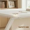 Compact Folding Desk for Small Spaces with Storage Shelf for Home Office, White
