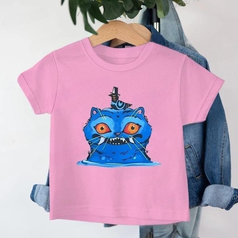 Kpop Demon Hunters Merch T-shirt for Children K-Pop Demon Hunters Tiger Print Fashion Tops Casual Girls Boys 2025 Movie T Shirt