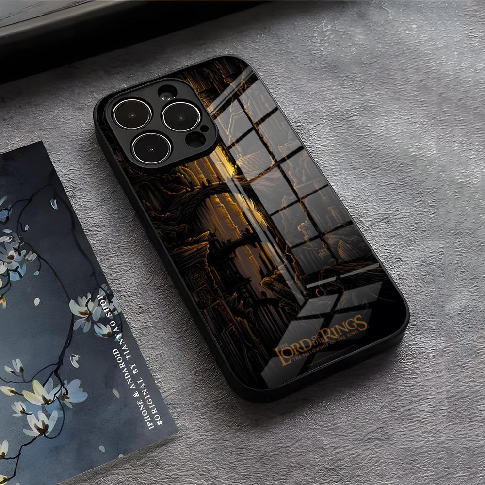 

Movie Rings Of The Lords Phone Case For IPhone 17 Air 16 E Pro Max 15 14 13 Mini 12 Pro 11 Max Plus Black Glass Cover iPhone 15 Pro