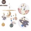 Lass uns Baby-Mobile Rasseltiere 0-12 Monate Weltraum Planeten Anhänger Kinderbett Glocke Kleinkind Rasseln Karussell Kinder Musikspielzeug Geschenk