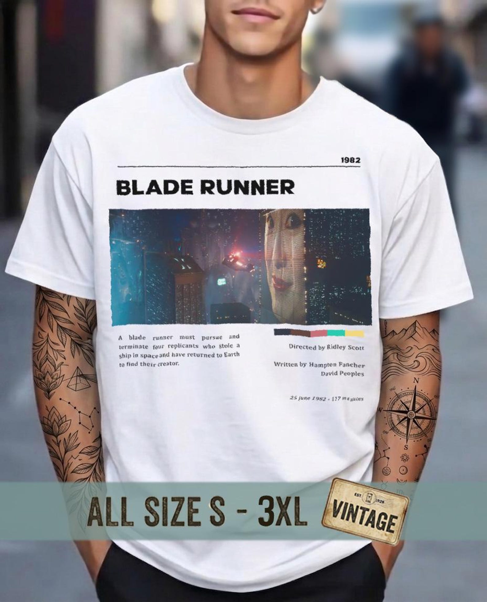 Blade Runner Shirt, Cyberpunk T Shirt, Sci Fi Movie Tee, Vintage Movie Poster Shirt, Dystopian Graphic Tee, Cinephile Gift S