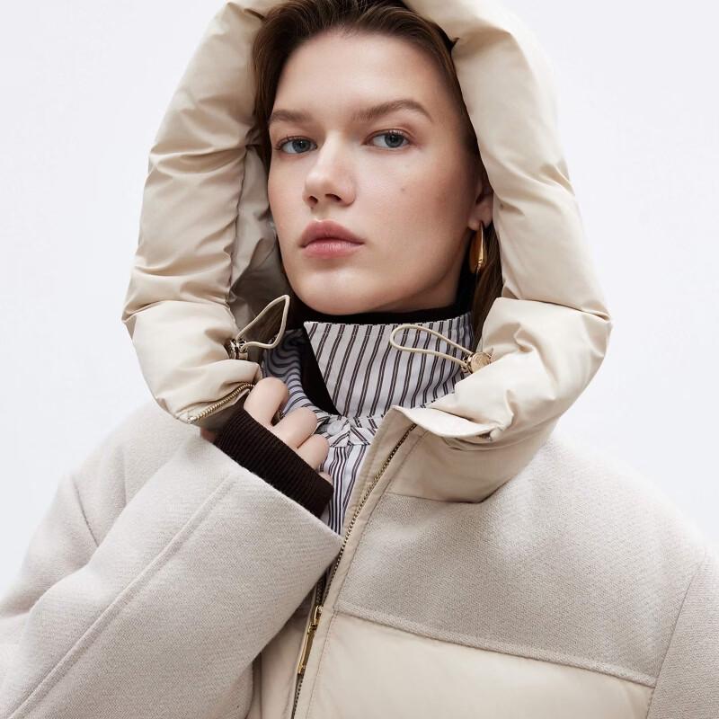 Only Women's 90% White Duck Down Short Puffer Jacket