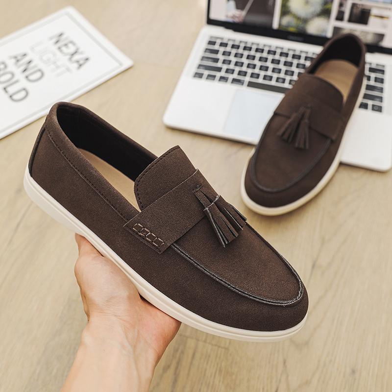 Fashion Formal Man Loafers Leisure Walk Tassel Moccasins Italian Breathable Slip on Male Dress Shoes Handmade PU Leather Men Casual Shoe