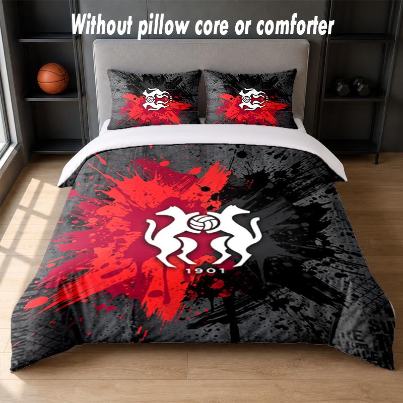 Stade Rennais FC Design Bed Bedding Set 1 Duvet Cover + 2 Pillowcases Soft Breathable Household Bed Linens