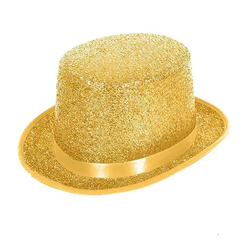 Top Hat Sparkling Glitter Party Hat Lincoln Hat Lightweight For Costumes Performances Parties