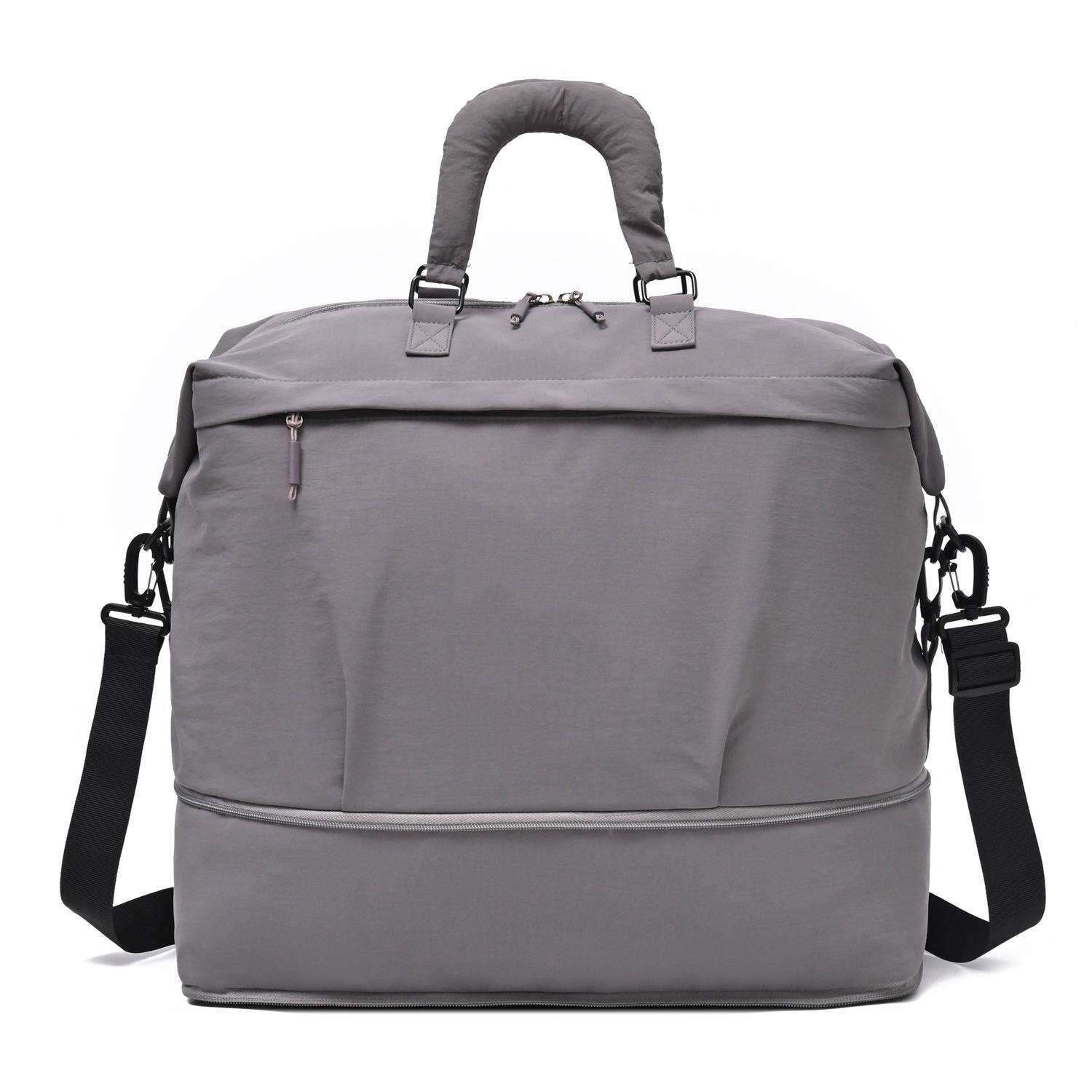 

Lightweight Oxford Travel and Gym Bag with Shoe Compartment - Shoulder and Crossbody Options серый