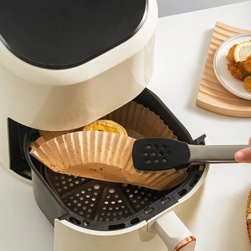 Non-Stick Air Fryer Liners Special Paper for Air Fryer Circular Baking Disposable Silicone Oil Oil Resistant Paper Tray Food Grade